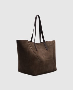Brunello Cucinelli Коричнева замшева сумка-тоут BC Duo MBDLD2571