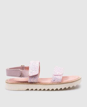 Pretty Ballerinas Детские розовые комбинированные босоножки Esti с глитером 51265