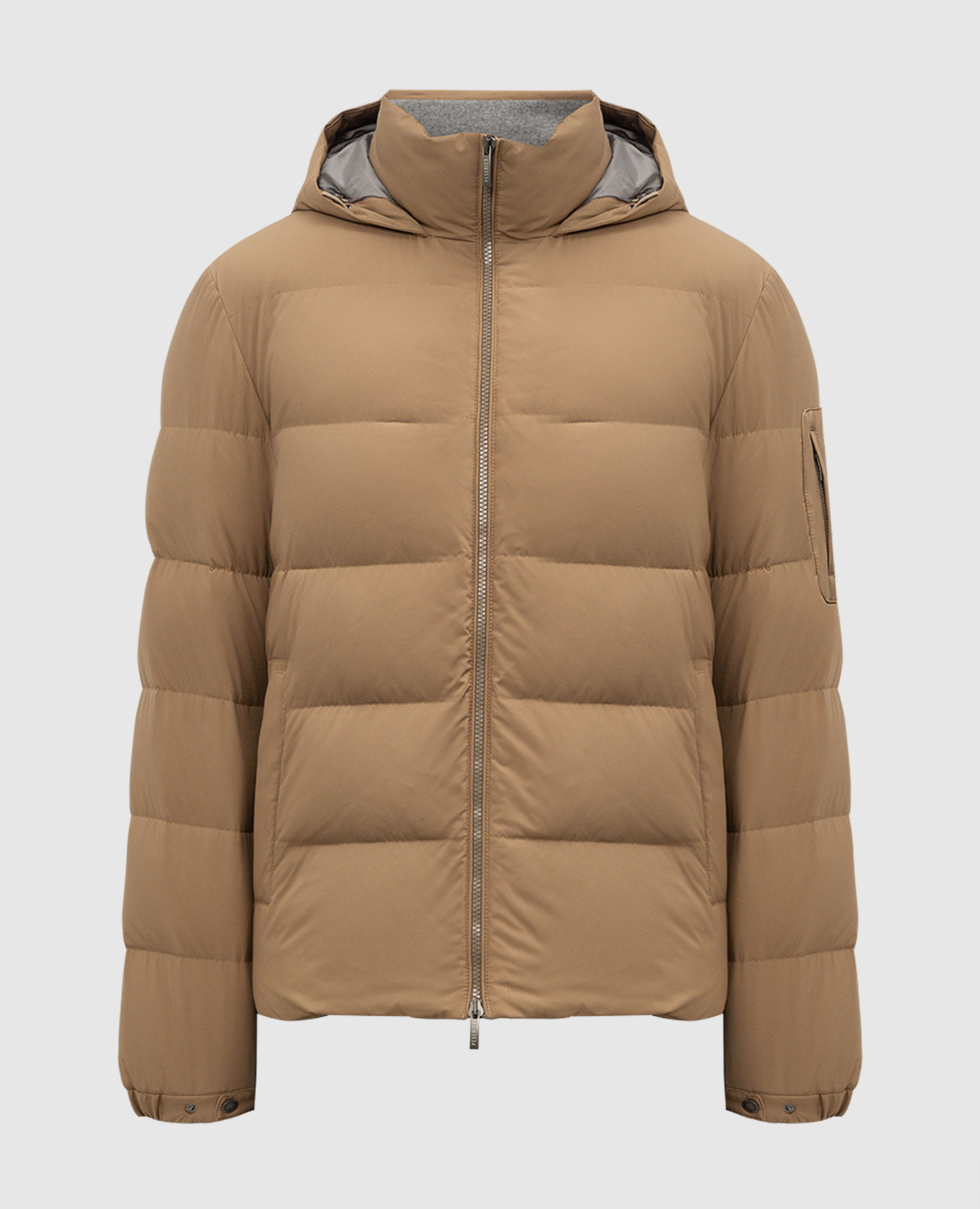 

Бежевый стеганый пуховик, Пуховики