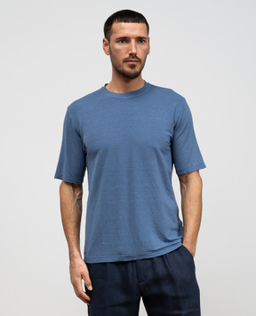 Cashmere&Whiskey Голубая футболка из льна TS6452360706F