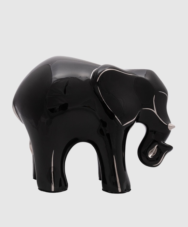 Stefano Ricci Чорний порцеляновий слон Platinum Black Shiny OAELE02SSHINY3 зображення 2