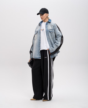 Vetements Голубая комбинированная рубашка с логотипом UA66SH520LB