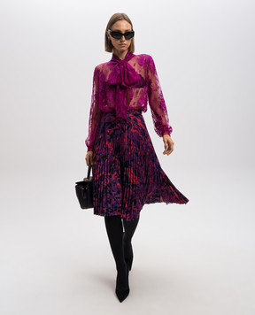 Balenciaga Гофре фиолетовая юбка в узор. 542847