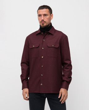 Brunello Cucinelli Бордова сорочка з вовни M038P0720