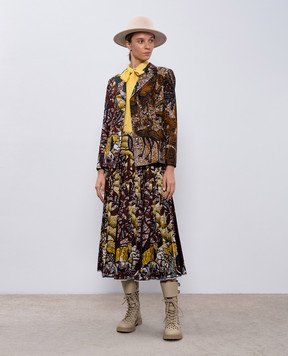 Christian Dior Жовтий топ із шовку з намистинами 7C21589X1630