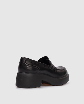 Santoni Чорні шкіряні лофери з логотипом WUEW71868SMOTDYL