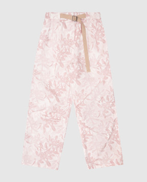 Brunello Cucinelli Детские розовые брюки в цветочный принт. BL909P236A