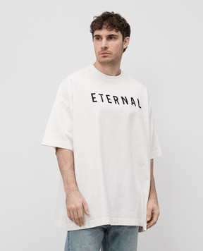 Fear of God Белая футболка с вышивкой надписи "Eternal" FGE2505101HWJm