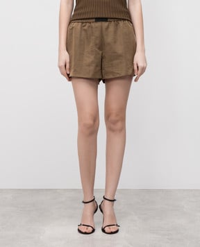 Helmut Lang Коричневые шорты с логотипом P01HW204