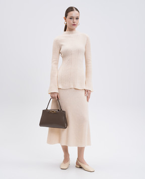 Twinset Бежевый джемпер из шерсти и кашемира 252TP3571