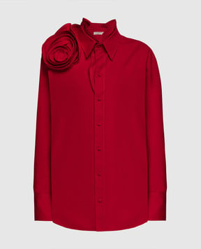Valentino Красная блузка с аппликацией 4B3AB5V18BD
