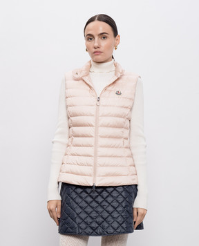 Moncler Розовый пуховый жилет с нашивкой логотипа K20931A00091597YF