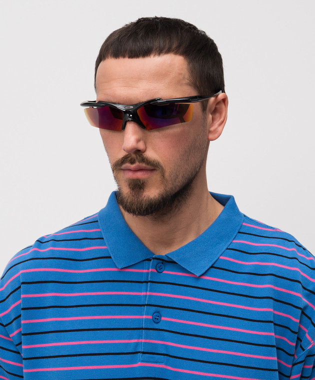 Balenciaga Черные очки Turbo Rectangle с зеркальным эффектом 830305T0007m изображение 2