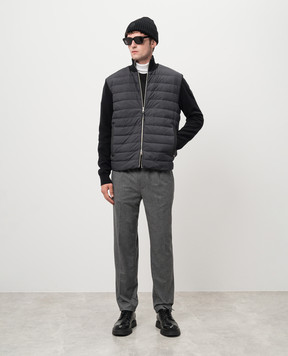 Moncler Черная комбинированная куртка J20919B00004M4281