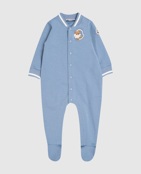 Moncler ENFANT Дитячий синій комбінезон з нашивкою логотипа K29518L0001389AM3