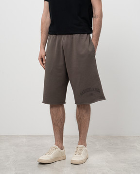 Maison Margiela MM6 Коричневі шорти з принтом логотипа SH0MU0016M25012