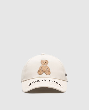 Palm Angels Бежева кепка Bear in mind з вишивкою логотипа PMLB108S25FAB004