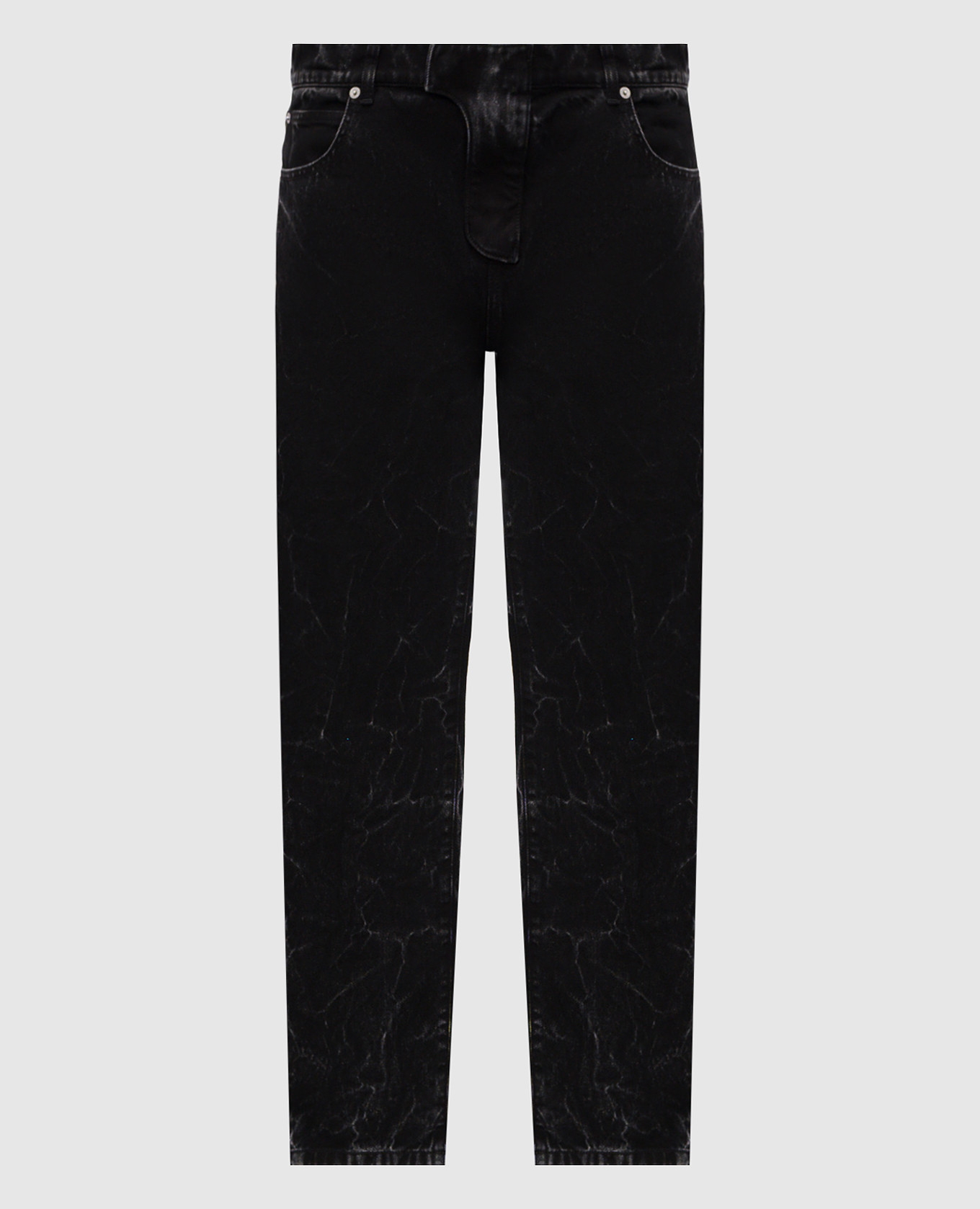 

Черные джинсы с логотип патч, Черный, Прямые джинсы