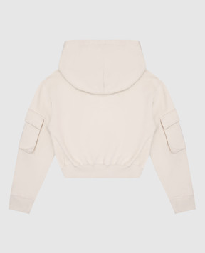 Off-White Дитяче бежеве худі з фактурним принтом Arrow OGBB00AS25FLE001
