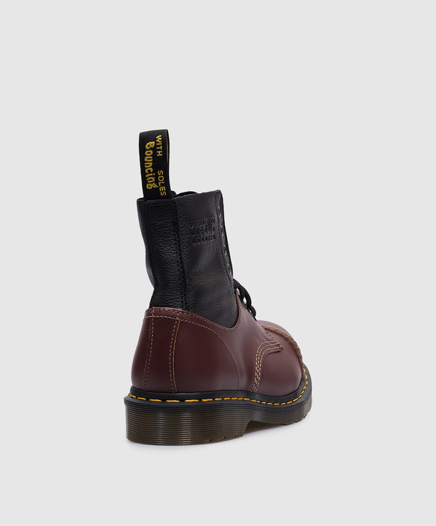 Maison Margiela MM6 - Бордовые кожаные ботинки MM6 x Dr. Martens
