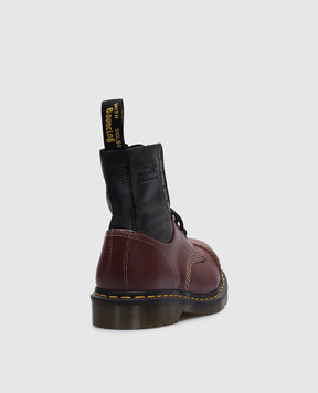 Maison Margiela MM6 Бордові шкіряні черевики MM6 x Dr. Martens 1459 S66WU0125P8029