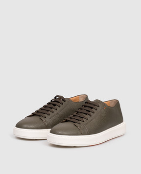 Santoni Зелені шкіряні кеди MBCD21571BARKMMD