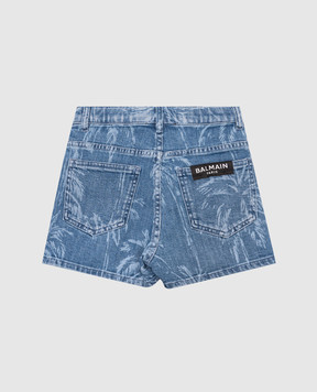 Balmain Детские синие джинсовые шорты в узор BW6A99Z2882410