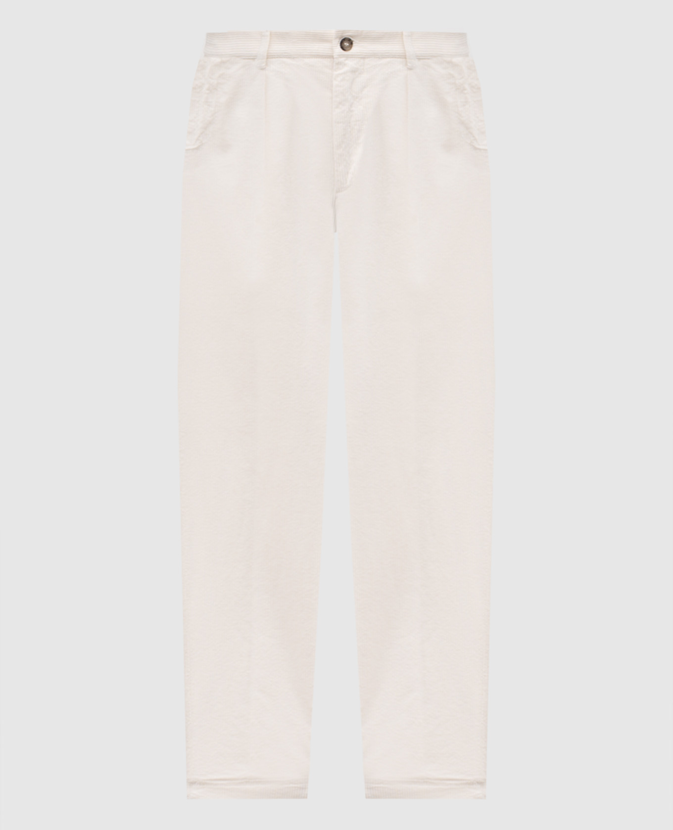 

Белые вельветовые брюки, Белый, Зауженные брюки