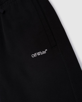 Off-White Детские черные шорты с принтом логотипа OBCI001S25FLE001