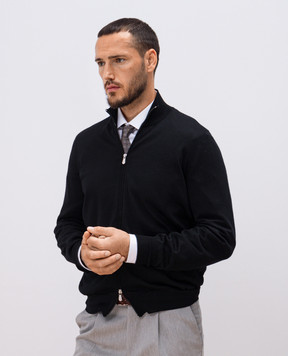 Brunello Cucinelli Черный кардиган из шерсти и кашемира M2400106
