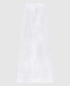 Max Mara Білі штани Navigli з вишивкою логотипа NAVIGLI