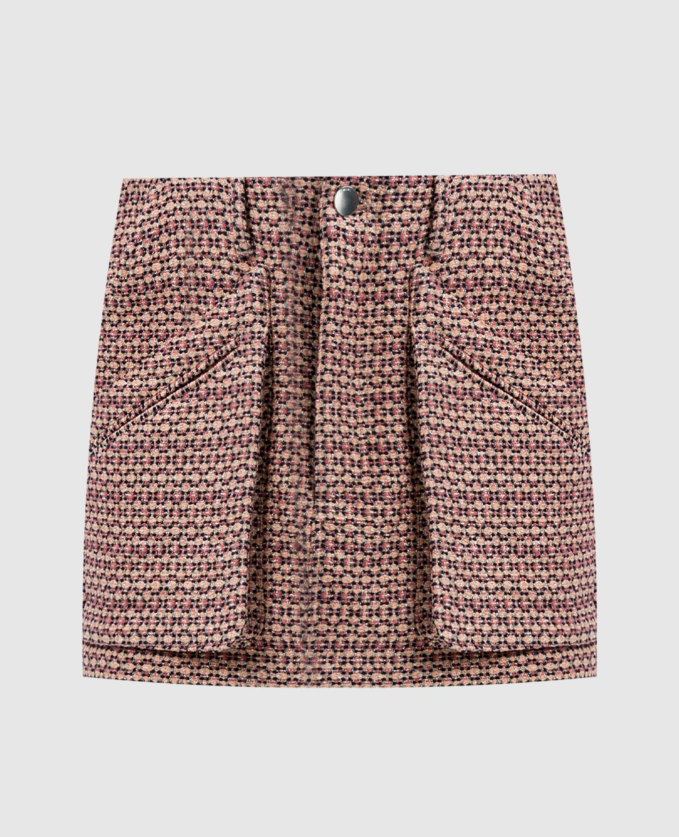 

Розовая твидовая юбка мини с люрексом, Розовый, Юбки прямые