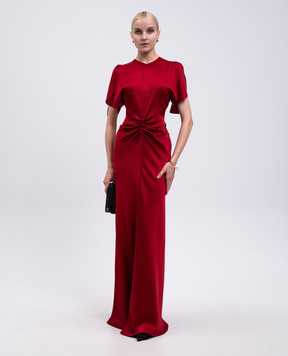 Victoria Beckham Бордовое платье с драпировкой 1325WDR006400A