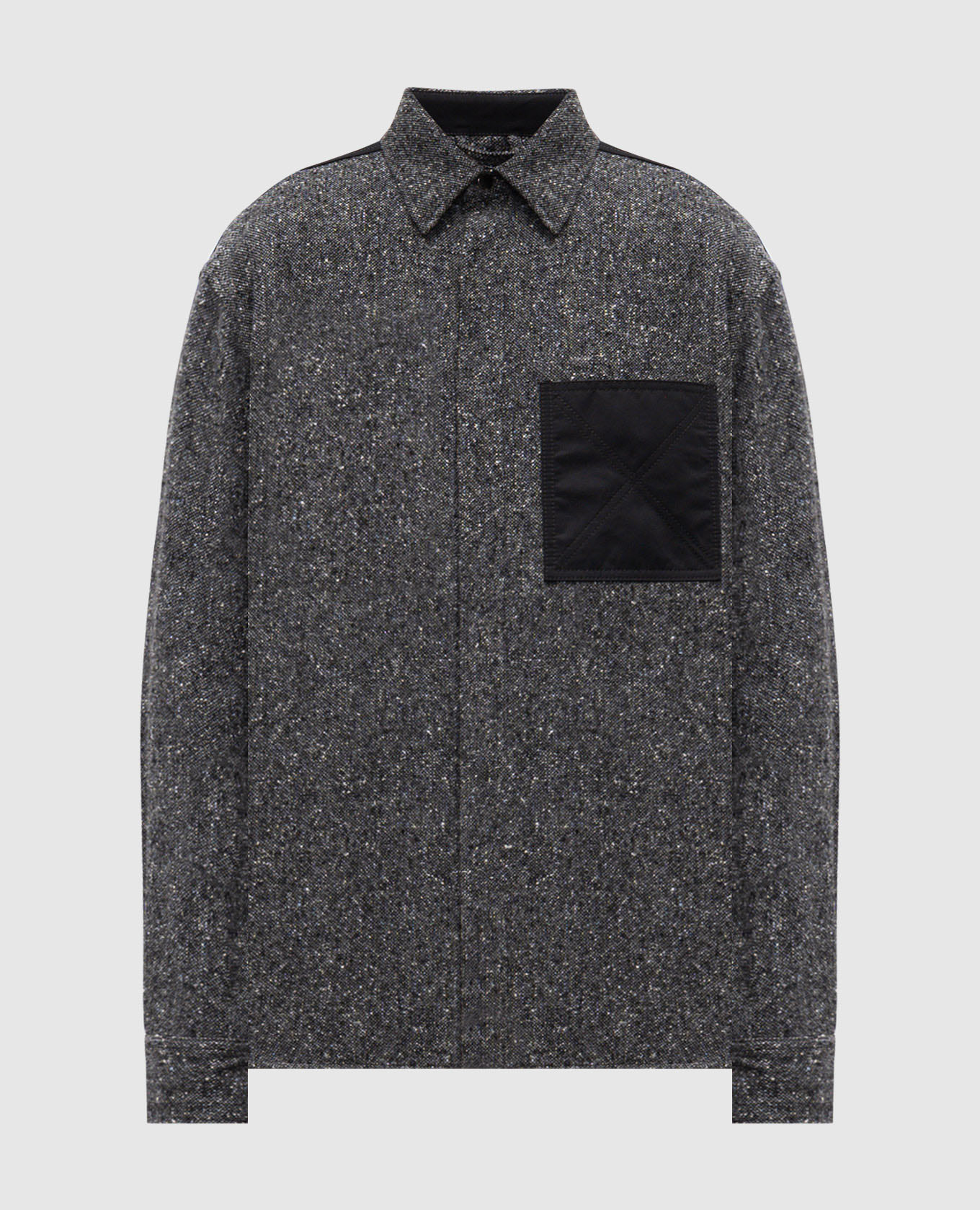 

Серая рубашка с шерстью и шелком, Серый, Рубашки