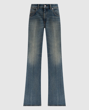 Alexander McQueen Синие джинсы клеш с эффектом потертости 817639QMACV