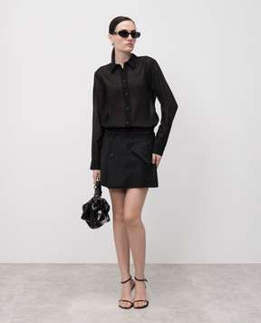 Helmut Lang Чорна блуза з вовною P01HW507