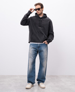 Balmain Сині джинси з проріхами EH1ML155DF44
