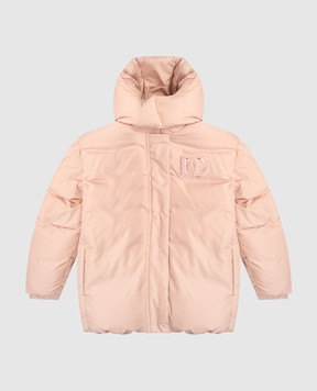 Dolce&Gabbana Дитячий рожевий пуховик з монограмою логотипа DG L5JBS1FUS3W