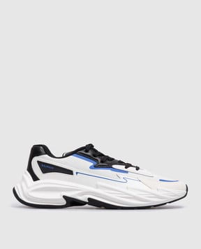 Balmain Голубые комбинированные кроссовки Run-Row с логотипом CDM0VI355LBGN
