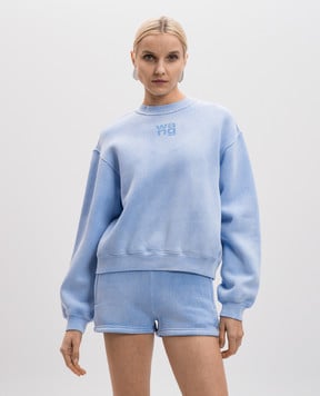 Alexander Wang Голубой утепленный свитшот с принтом логотипа 4CC3241518