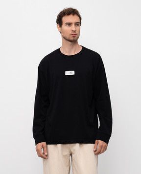 Maison Margiela MM6 Черная футболка с нашивкой логотипа SH0GC0034S24312
