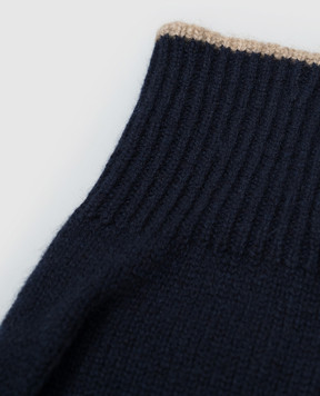Brunello Cucinelli Синие перчатки из кашемира M2293118
