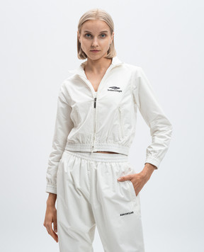 Balenciaga Белая спортивная куртка с вышивкой логотипа 769015TNQ25