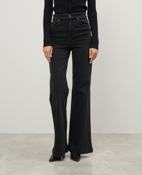 Twinset Чорні джинси кльош з патчем логотипа 242TP2590