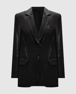 Brunello Cucinelli Черный кожаный жакет MPCCK7008