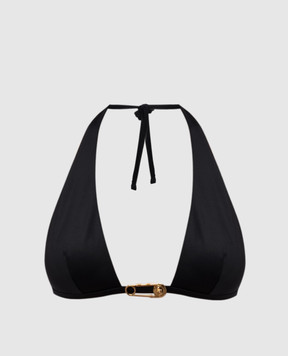 Versace Черный лиф от купальника с брендовой шпилькой 10181271A12917