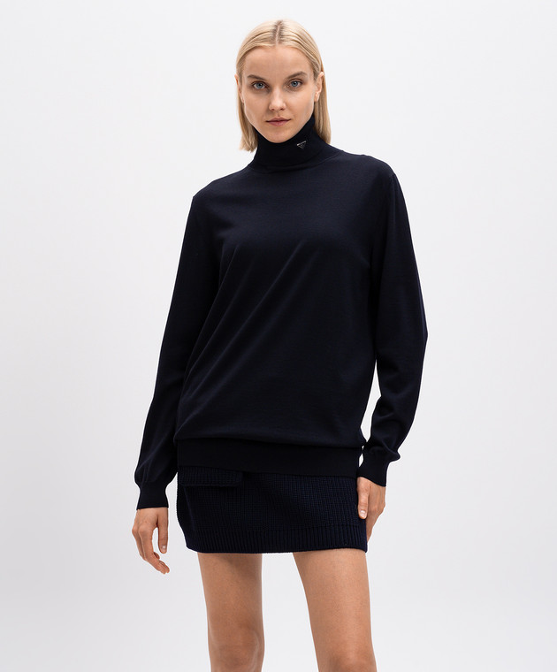 Prada - Голубый гольф из шерсти с логотипом P26439S221100S купить