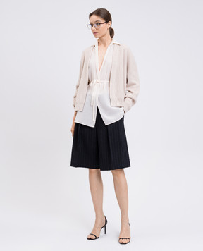 Brunello Cucinelli Бежевий кардиган з кашеміру на запах M12213506P