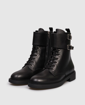 Gianvito Rossi Чорні шкіряні черевики  Ripley G7326320GOM