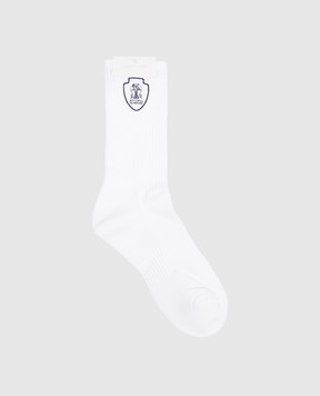 Brunello Cucinelli Белые носки с вышивкой логотип логотип. MCS95585T
